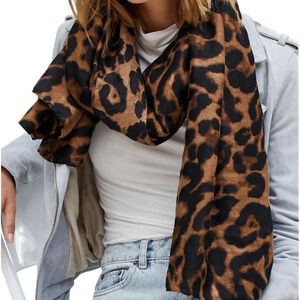 Aldo Leopard print cotton  oversized scarf